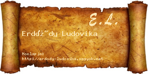 Erdődy Ludovika névjegykártya